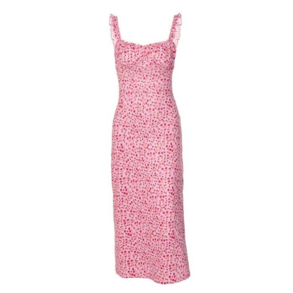 Commense Ruched Detail Cami Floral Bohemian Vacation Midi‎ Sundress Size S - Picture 17 of 17